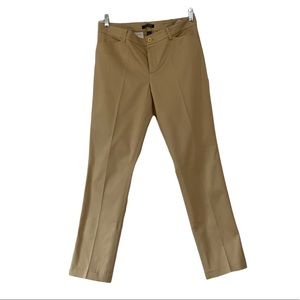 Ralph Lauren Khaki Tan Straight Mid-Rise Regular Fit Trouser Dress Pants Size 8